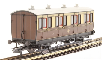 4 wheel 1st 165 in GWR chocolate and cream - with working lighting