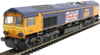 Class 66 66705 in GBRf original livery with Union Flag "Golden Jubilee"