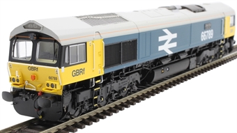 Class 66 66789 in BR Large Logo blue with GBRf branding "British Rail 1948 - 1997" - Sound Fitted