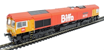 Class 66 66783 in Biffa red with GBRf branding "The Flying Dustman" - Sound Fitted