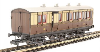 6 wheel brake 3rd 148 in GWR chocolate and cream - with working lighting
