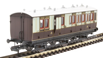 6 wheel brake 3rd 7523 in LNWR livery - with working lighting
