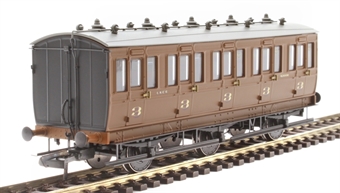 6 wheel 3rd 43008 in LNER pre-war brown - with working lighting