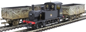P Class bundle with SECR P Class 0-6-0T 31556 in BR black and three 16 ton steel mineral wagons