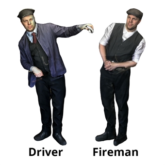 Crew set for P Class with driver and fireman in early uniforms (SECR & SR) - unpainted
