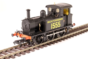 SECR P Class 0-6-0T 1555 in SR black with Egyptian lettering