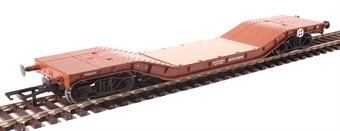 Warwell wagon 50t with diamond frame bogies M360329 in BR Gulf Red