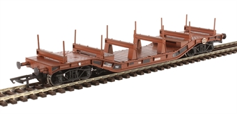 Warwell wagon 50t with diamond frame bogies DW160819 in BR brown with steel/rail carriers - weathered