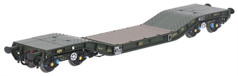 50t PFB 'Warwell' military flat with Gloucester GPS bogies in MOD 1970s green - MODA95532 - Sold out on pre-order