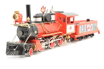 4-6-0 locomotive in 'O Canada!' red livery - separated from train set