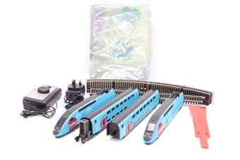 SNCF Ouigo TGV starter train set with 4 car TGV, oval of track and controller with european plug