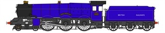 Class 6000 King 4-6-0 6025 "King Henry III" in BR ultramarine blue with BRITISH RAILWAYS (BR style) on tender (single chimne