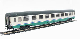 Express train 1st class UIC-Z type coach of the Italian FS in XMPR Trenitalia livery Epoch V 