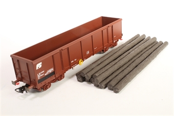 High-sided open wagon of the FS with timber load