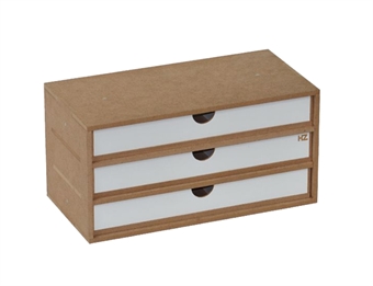 Modular Organizer flat drawers module x 3 - flat-pack kit