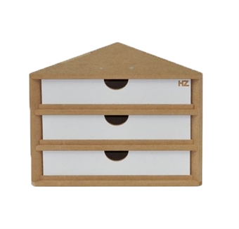 Modular Organizer end corner drawers module - flat-pack kit