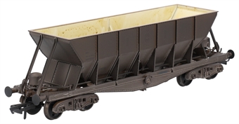 ICI Hopper wagon 19052 in battleship grey body, underframes & bogies with PHV TOPS panel (black backing, no ICI lettering) - weathered. 1992 - 1997
