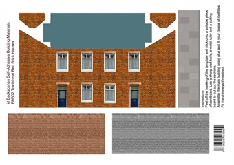 Self-adhesive Low relief building kit - Traditional brick houses - Pack of four A4 sheets