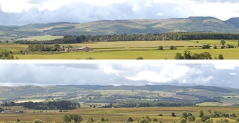 Premium 15 inch photographic backscene - "Hills and dales - style 2" - Pack A