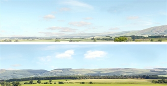 Premium 15 inch photographic backscene - "Hills and dales" - Pack A