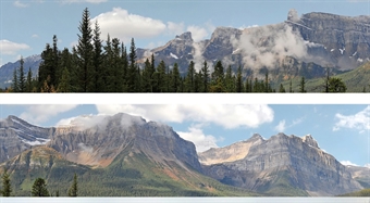 Premium 15 inch photographic backscene - "Rocky Mountains" - Pack A