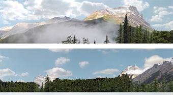 Premium 15 inch photographic backscene - "Rocky Mountains" - Pack B