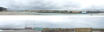 Premium 9 inch photographic backscene - "Brighton docks"