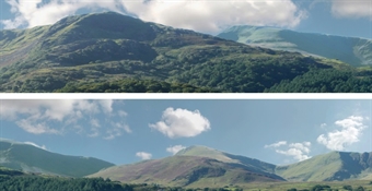 Premium 9 inch photographic backscene - "Welsh hills - Llanberis"