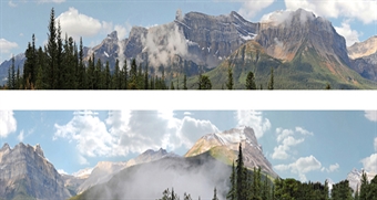 Premium 9 inch photographic backscene - "Rocky mountains"