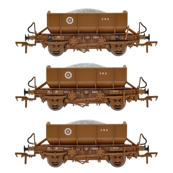 CIE 4-wheel ballast wagons in CIE bauxite - Pack of 3 - C - 24147, 24252 & 24258
