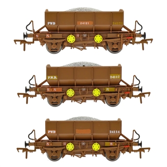 IE 4-wheel ballast wagons in IE bauxite - Pack of 3 - D - 24121, 24117 & 24114