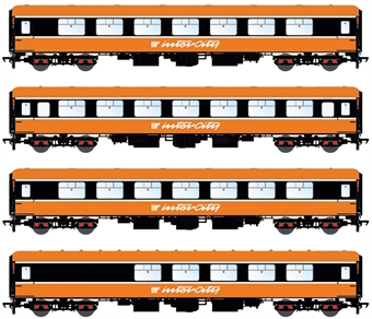CIE Mk2B/C in CIE 'Intercity' orange and black - pack of 4 - Version A