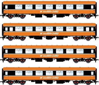 CIE Mk2B/C in CIE 'Intercity' orange and black - pack of 4 - Version B