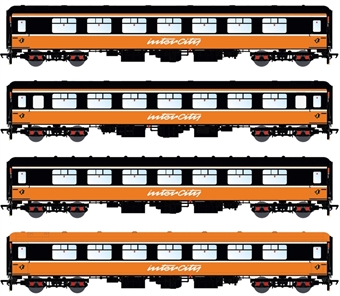 CIE Mk2B/C in Irish Rail 'Intercity' orange and black - pack of 4 - Version D