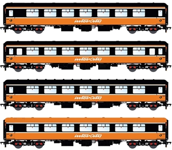 CIE Mk2B/C in Irish Rail 'Intercity' orange and black - pack of 4 - Version D