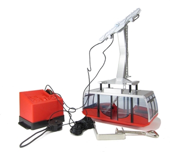 Single cable car in red. Hand operated