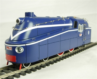 Kawasaki DB3 Class 4-4-4 tank engine in navy and white livery