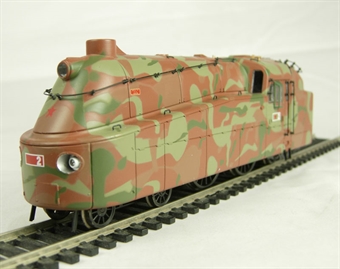 Kawasaki DB3 Class 4-4-4 tank engine in traditional camouflage livery