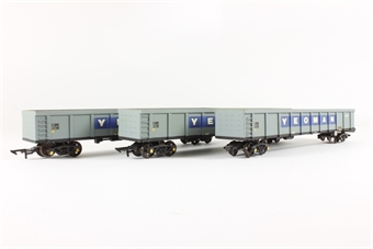 Rake of 3 PTA bogie hopper wagons in Yeoman Grey - scratchbuilt