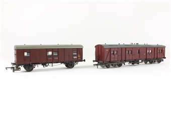 2 Southern vans, PMV & Bogie B (various kits) in BR maroon