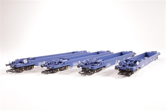 Set of 4 Tiphook KTA Pocket Container Wagons in Blue