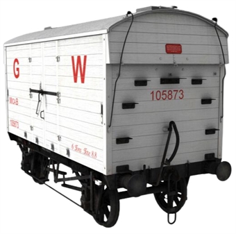 GWR Mica B refrigerated meat van in GWR grey - 105860 - as preserved