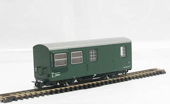 Service/baggage coach of the Austrian OBB in green livery Epoch V 