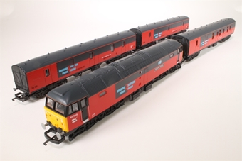 Class 47 47749 'Atlantic College' in Rail Express Systems Livery with 3 Coaches