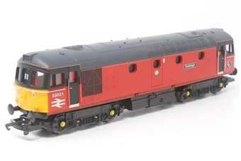 Class 33 33021 'Eastleigh' in BR Post office red