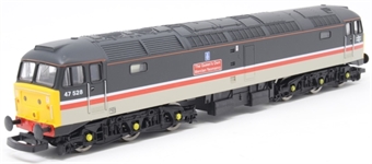 Class 47/4 47528 "The Queens Own Mercian Yeomanry" in Inter City mainline livery
