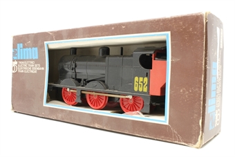 Class 4F 0-6-0T 652 in black and red (battery powered)