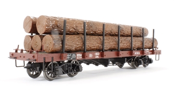 Flat Wagon with Stanchion & Loading Brown