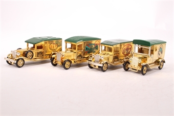 Golden Days of the Film Industry 4 Vehicle Set - 24 Carat Gold Plated