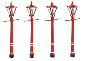 Station platform gas lamps -unpainted - pack of four - plastic kit